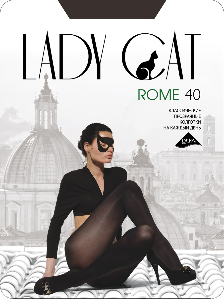 Колготки женские Lady Cat Rome 40, цвет: черный. Размер 5 (48)