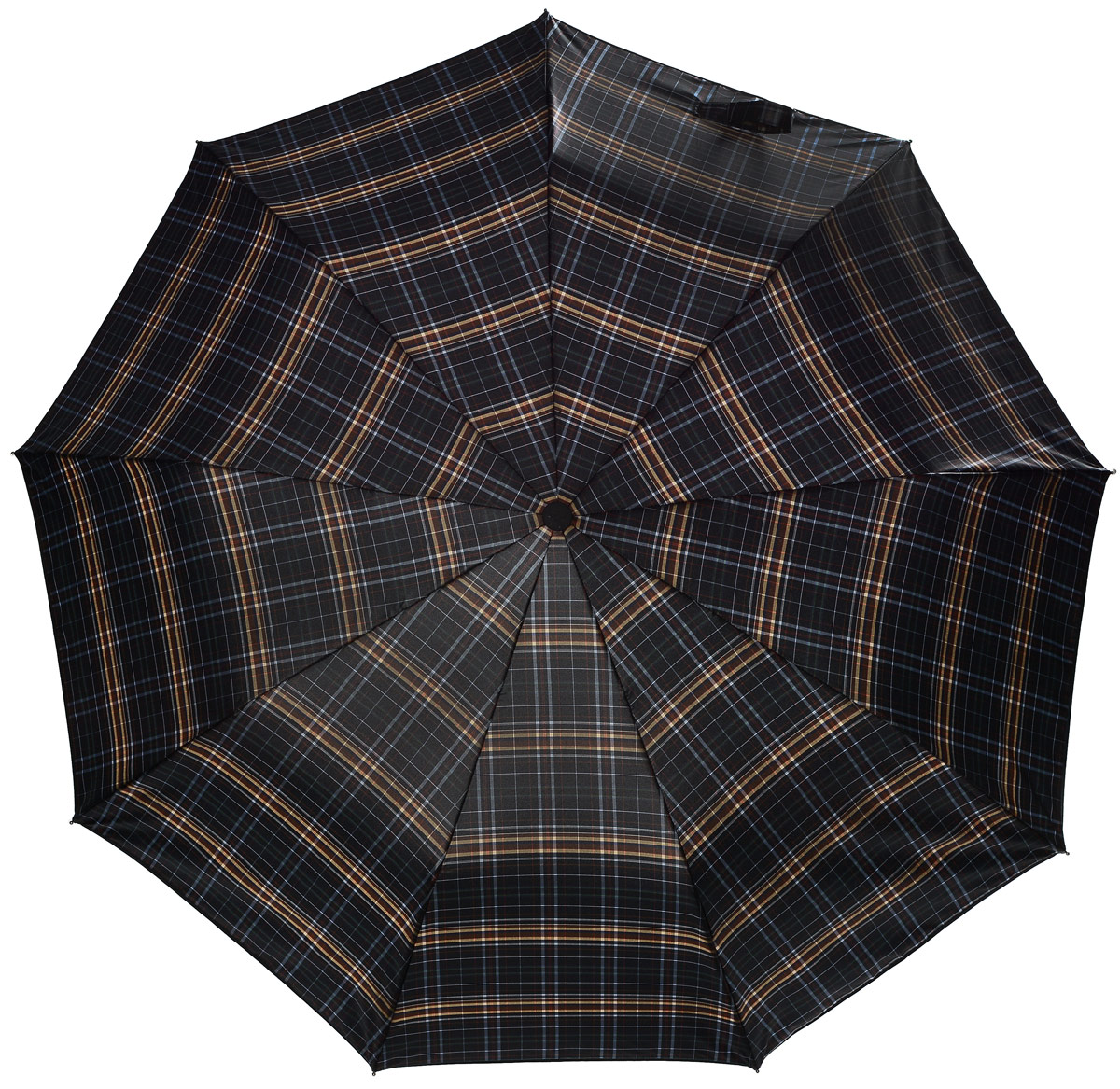 Зонт Sponsa , клетка, цвет: черный, бежевый, коричневый
