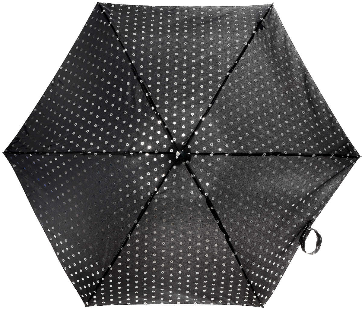 Зонт женский Fulton, механический, 5 сложений, цвет: черный, серебристый. L501-2613
