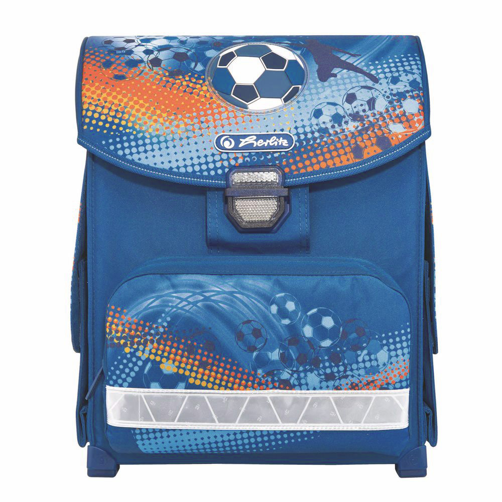 Herlitz Ранец школьный Soccer11438371 Herlitz Ранец школьный Soccer11438371Школьный ранец Herlitz Soccer обязательно привлечет внимание вашего школьника. Выполнен ранец из материалов высшего качества с водоотталкивающей пропиткой.Содержит одно вместительное отделение, закрывающееся клапаном на замок-защелку. Внутри отделения имеется мягкая перегородка для тетрадей или учебников. Клапан полностью откидывается, что существенно облегчает пользование ранцем. На внутренней части клапана находится прозрачный пластиковый кармашек, в который можно поместить расписание занятий. Ранец имеет два боковых кармана, закрывающиеся клапанами на липучке. Лицевая сторона ранца оснащена накладным карманом на застежке-молнии. Конструкция спинки дополнена эргономичнымиподушечками, противоскользящей сеточкой и системой вентиляции для предотвращения запотевания спины ребенка. Мягкие широкие лямки позволяют легко и быстро отрегулировать изделие в соответствии с ростом. Ранец оснащен эргономичной ручкой для удобной переноски в руке. Пластиковые ножки на дне ранца обеспечивает хорошую устойчивость и защиту от загрязнений. Светоотражающие элементы придают дополнительную безопасность в темное время суток.Многофункциональный школьный ранец станет незаменимым спутником вашего ребенка в походах за знаниями.Вес ранца без наполнения: 1 кг.Рекомендуемый возраст: от 6 лет.