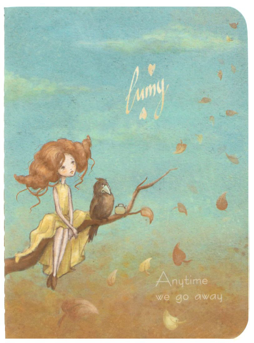 Lumy Блокнот Anytime We Go AwayLAA-NB01 Lumy Блокнот Anytime We Go AwayLAA-NB01Компактный блокнот Lumy Anytime We Go Away без труда поместится даже в карман и всегда будет под рукой. Нелинованный блокнот подойдет не только для записей и пометок, но и для создания набросков и даже небольших рисунков, а желтоватые странички придадут рисункам благородный винтажный вид. Блокнот имеет гибкую обложку, которая украшена изображением девочки на дереве.Практичный блокнот в обложке с милым рисунком поднимет настроение и понравится всем любителям оригинальных вещей.