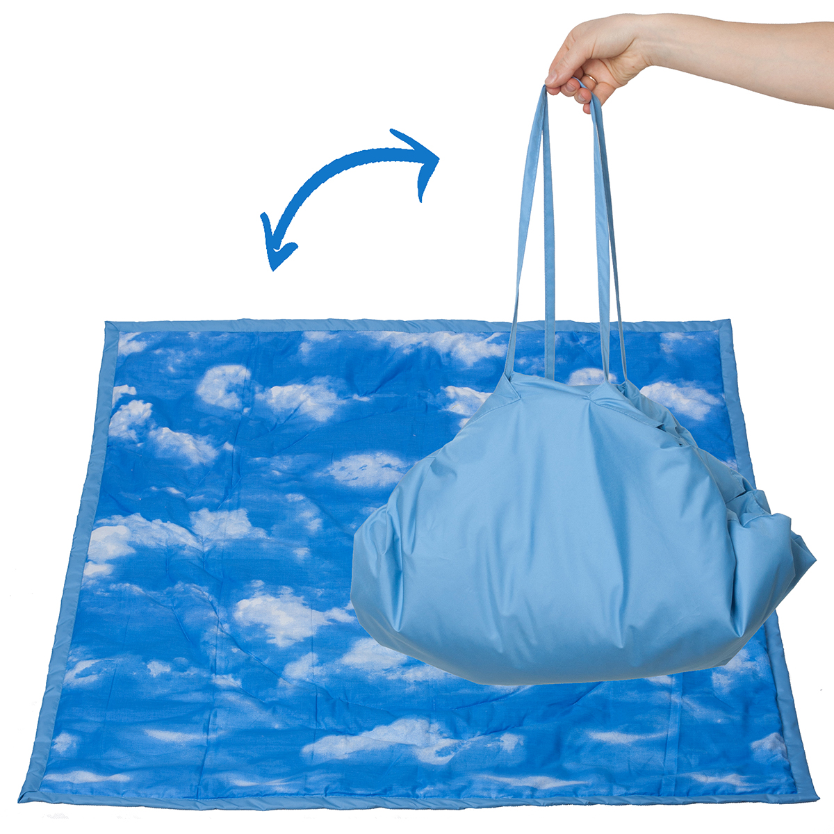 Чудо-Чадо Переносной коврик-сумка цвет голубой облака