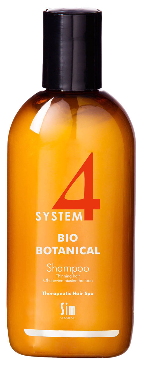 Sim Sensitive Био Ботанический Шампунь SYSTEM 4 Bio Botanical Shampoo Био, 100 мл5420 Sim Sensitive Био Ботанический Шампунь SYSTEM 4 Bio Botanical Shampoo Био, 100 мл5420КАК РАБОТАЕТ:салициловая кислота эффективно очищает кожу головы, а многочисленные растительные экстракты (репейника, настурции, крапивы, розмарина и др.) беспрепятственно проникают напрямую к ослабленным волосяным луковицам, «пробуждая» их ото сна. Касторовое и масло чайного дерева ухаживают за стержнем волоса. БОРЕТСЯ С: выпадением/редением волос, воспалениями кожи головы ослабленным кровообращением кожи головы, недостатком питания волосяных луковиц