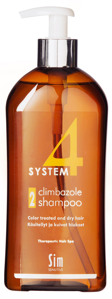 SIM SENSITIVE Терапевтический шампунь № 2 SYSTEM 4 Climbazole Shampoo 2, 500 мл5312 SIM SENSITIVE Терапевтический шампунь № 2 SYSTEM 4 Climbazole Shampoo 2, 500 мл5312КАК РАБОТАЕТ:салициловая кислота активно очищает кожу головы, предотвращая образование сухой перхоти, а климбазол и пироктон оламин восстанавливают микрофлору кожи головы. Гидролизованные протеины, гидролизованный коллаген, масло подсолнечника ухаживают за сухой кожей головы, поврежденными стержнями волос и продлевают стойкость цвета окрашенных волос. Розмарин и ментол обладают освежающим антибактериальным эффектом, улучшают микроциркуляцию крови. рН-4,7.БОРЕТСЯ С: сухостью кожи головы, зудом, раздражением кожи головы, сухой перхотью, cухостью, ломкостью волос, расслоением стержня волосанепослушностью и поврежденностью волос после окрашивания или химической обработки