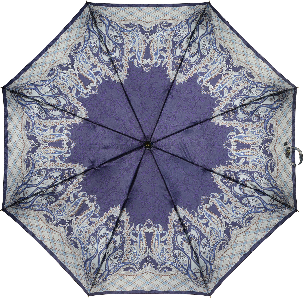 Зонт женский Fabretti, автомат, 3 сложения, цвет: фиолетовый, голубой. L-16107-9