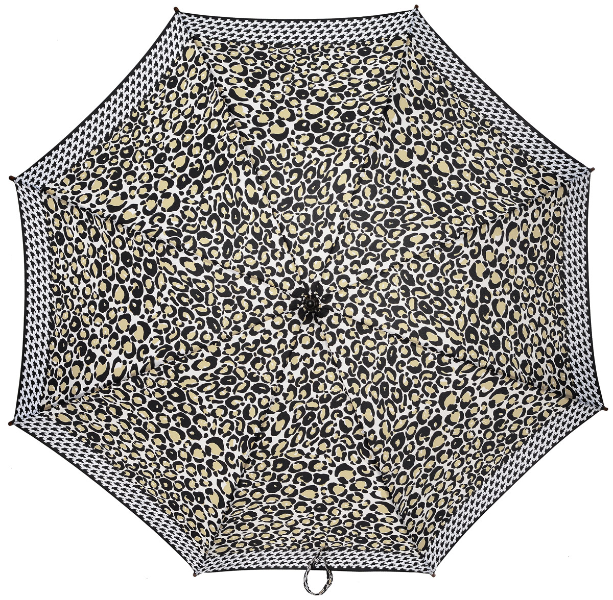 Зонт-трость женский Fulton, механический, цвет: белый, черный, бежевый. L056-3039