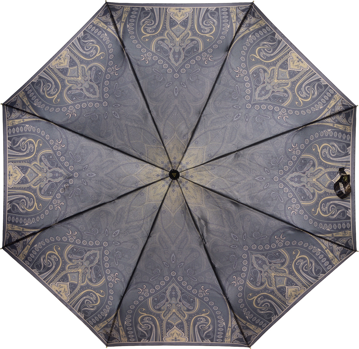 Зонт женский Fabretti, полный автомат, 3 сложения, цвет: серый, светло-коричневый. S-16102-12