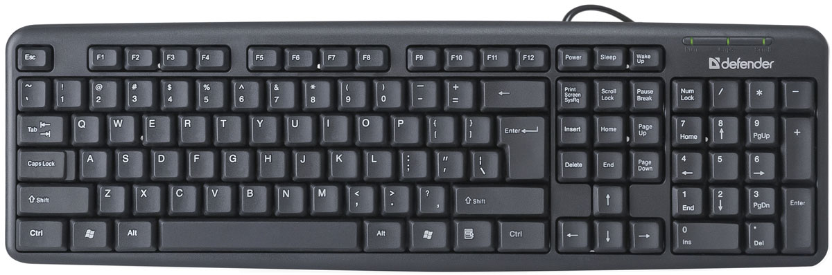 Defender Element HB-520 PS/2 RU, Black проводная клавиатура