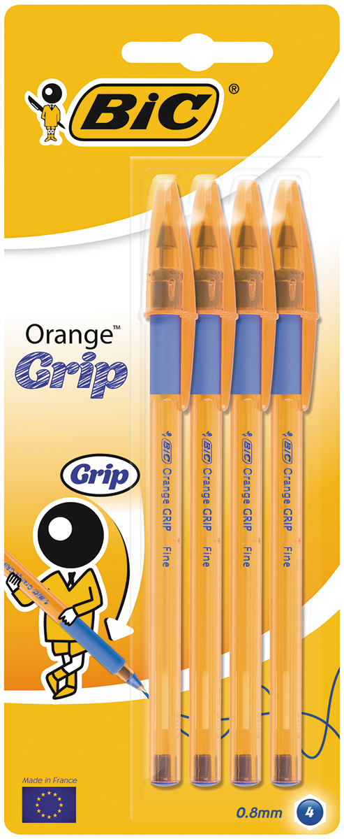 Bic Набор шариковых ручек Orange Grip цвет чернил синий 4 шт