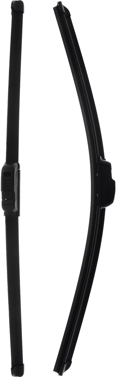 Щетка стеклоочистителя Bosch AR550S, бескаркасная, со спойлером, длина 55/53 см, 2 шт3397007045 Щетка стеклоочистителя Bosch AR550S, бескаркасная, со спойлером, длина 55/53 см, 2 шт3397007045Комплект бескаркасных универсальных щеток Bosch AR550S выполнен по современной технологии из высококачественных материалов. Щетки предназначены для установки на стекло автомобиля. Отличаются высоким качеством исполнения и оптимально подходят для замены оригинальных щеток, установленных на конвейере. Обеспечивают качественную очистку стекла в любую погоду. Простой и быстрый монтаж.Комплектация: 2 шт. AEROTWIN - серия бескаркасных щеток компании Bosch. Щетки имеют встроенный аэродинамический спойлер, что делает их эффективными на высоких скоростях, и изготавливаются из многокомпонентной резины с применением натурального каучука.