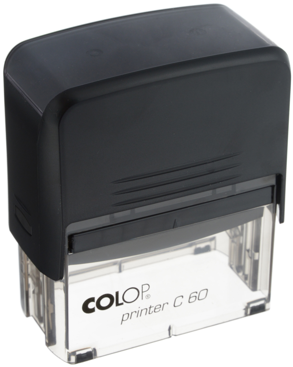 Colop Оснастка для штампа 37 х 76 ммPrinter C60 Colop Оснастка для штампа 37 х 76 ммPrinter C60Автоматическая оснастка Colop с надежным корпусом из пластика и поворотным механизмом, окрашивающим текст.Абсолютно прозрачное основание для удобства размещения штампа на документах. В комплекте: оснастка, синяя сменная подушка.