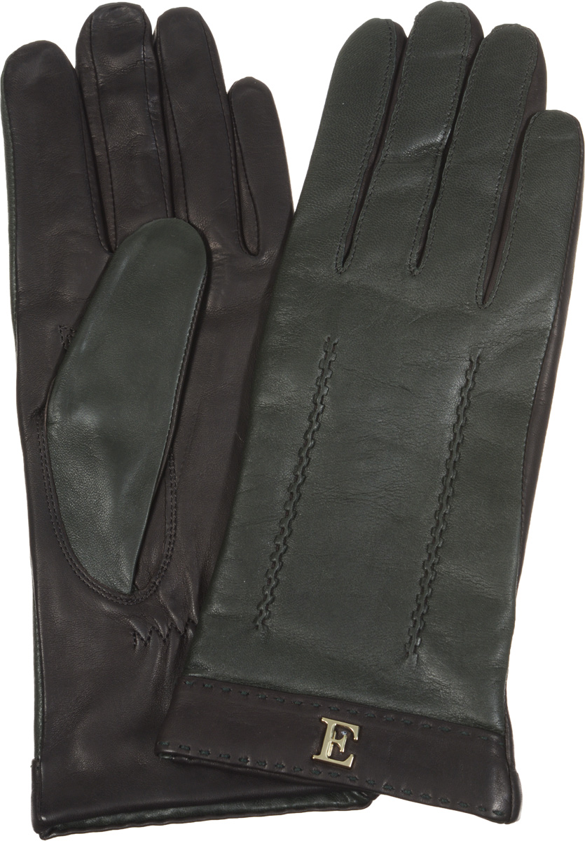 Перчатки женские Eleganzza, цвет: темно-зеленый, темно-коричневый. HP697. Размер 6,5