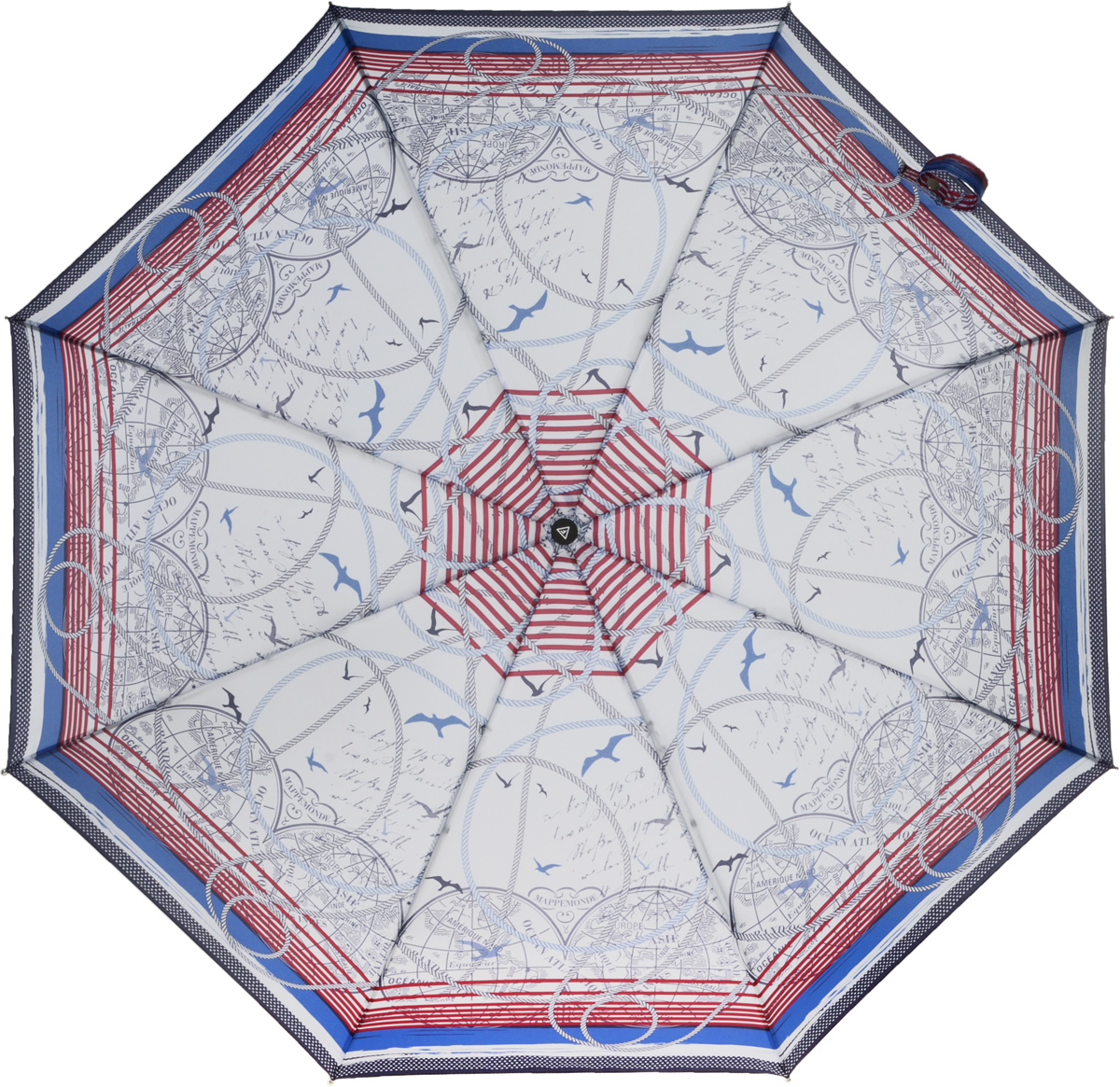 Зонт женский Fabretti, автомат, 3 сложения, цвет: серый, синий, красный. L-16101-1