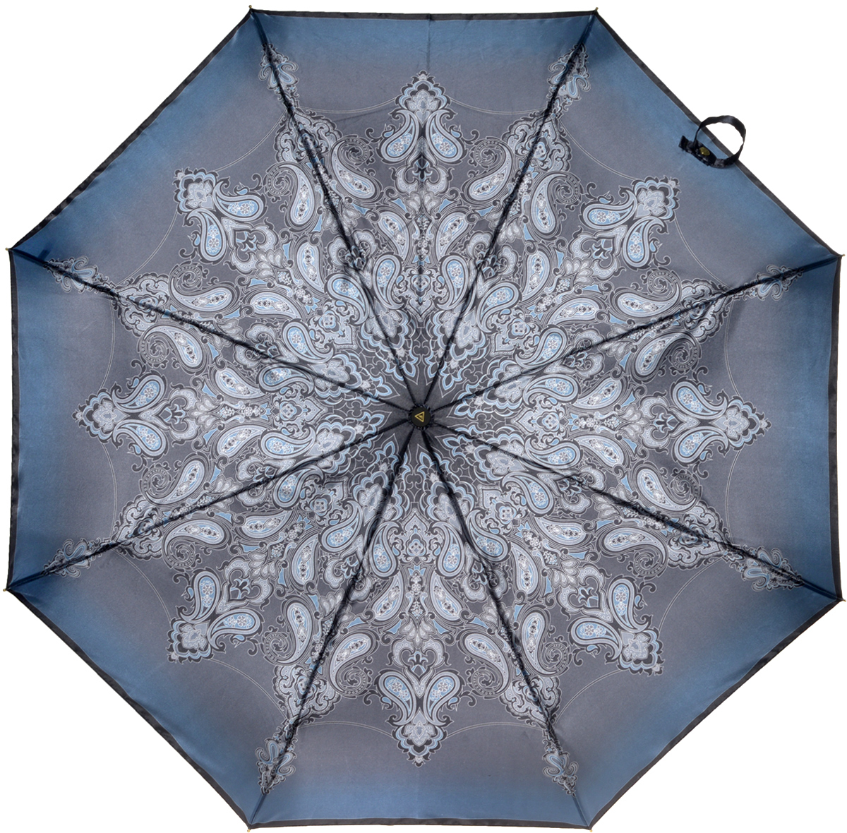 Зонт женский Fabretti, полный автомат, 3 сложения, цвет: темно-синий, серый. S-16103-12