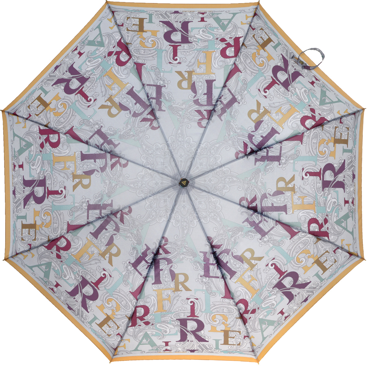 Зонт женский Fabretti, автомат, 3 сложения, цвет: светло-серый, мультиколор. L-16103-2