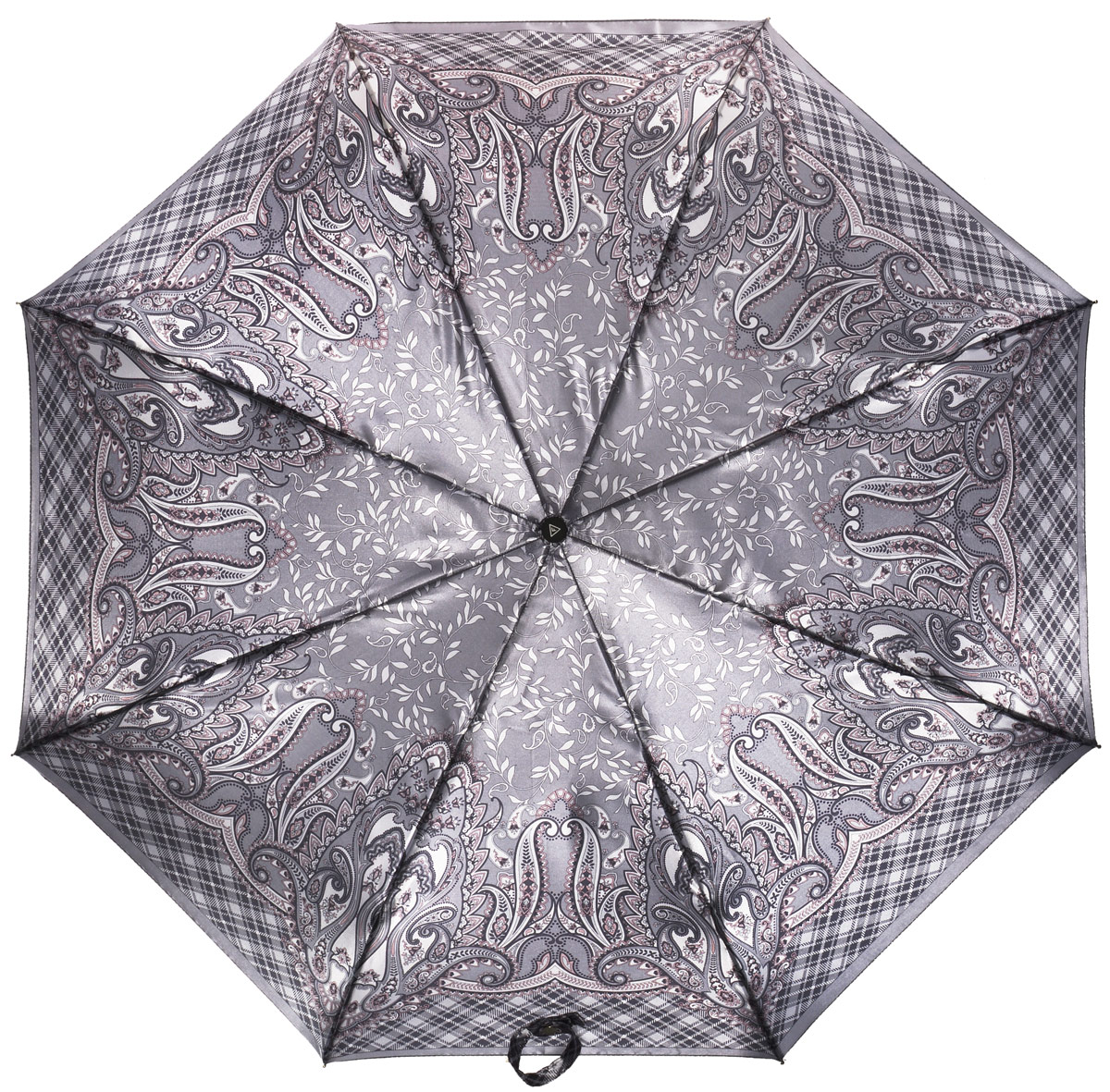 Зонт женский Fabretti, полный автомат, 3 сложения, цвет: серый, мультиколор. S-16100-2