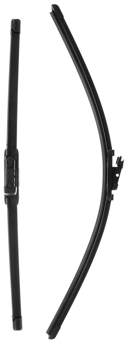 Щетка стеклоочистителя Bosch A215S, бескаркасная, со спойлером, длина 65/60 см, 2 шт3397007215 Щетка стеклоочистителя Bosch A215S, бескаркасная, со спойлером, длина 65/60 см, 2 шт3397007215Комплект Bosch A215S состоит из двух бескаркасных щеток разного размера. Щетки выполнены по современной технологии из высококачественных материалов и предназначены для установки на переднее стекло автомобиля. Отличаются высоким качеством исполнения и оптимально подходят для замены оригинальных щеток, установленных на конвейере. Обеспечивают качественную очистку стекла в любую погоду.Комплектация: 2 шт. AEROTWIN - серия бескаркасных щеток компании Bosch. Щетки имеют встроенный аэродинамический спойлер, что делает их эффективными на высоких скоростях, и изготавливаются из многокомпонентной резины с применением натурального каучука.