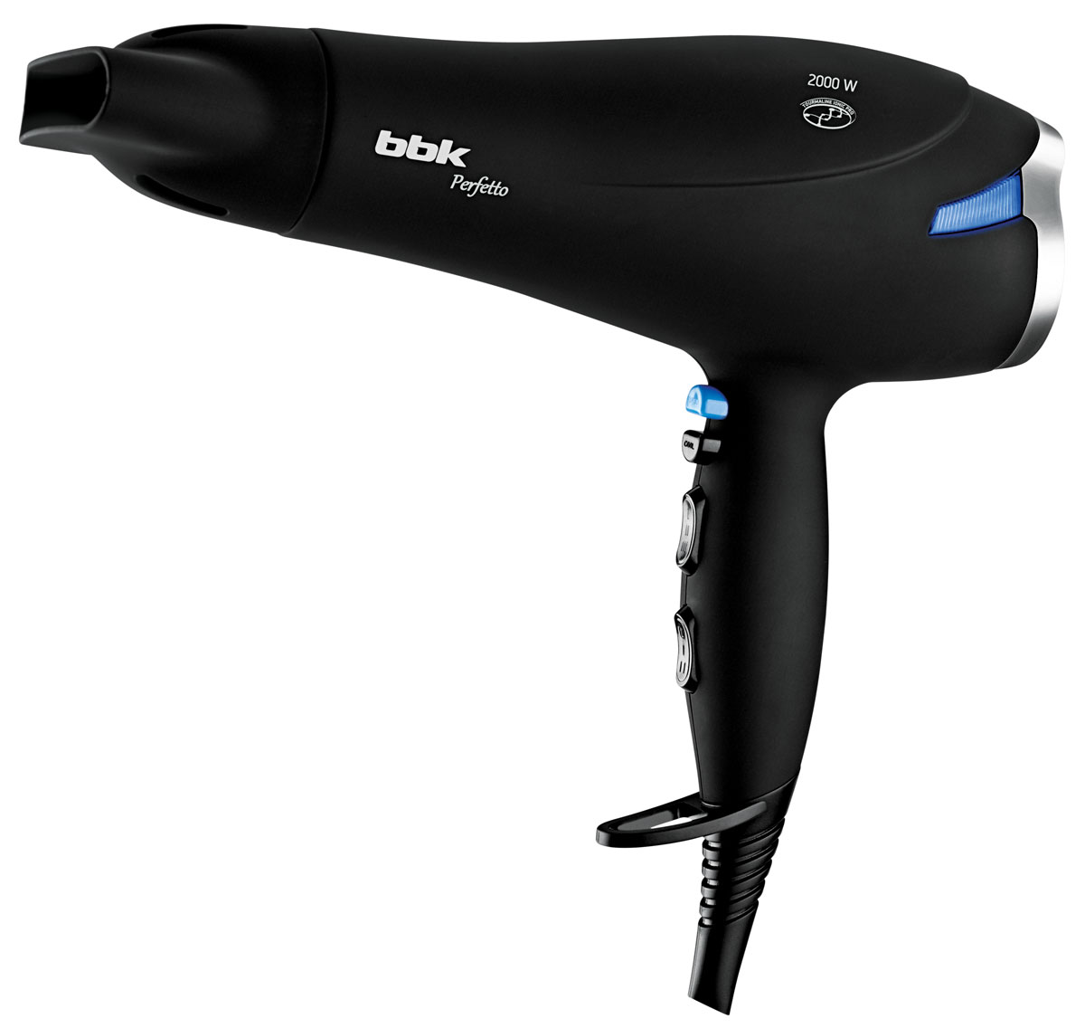 BBK BHD3200i, Black Metallic фенBHD3200i чер/мет BBK BHD3200i, Black Metallic фенBHD3200i чер/метМощный фен BBK BHD3200i со световой индикацией работы обладает более чем внушительным списком возможностей. Благодаря турмалиновому покрытию решетки даже при частом применении сохраняются здоровье и блеск волос. Функция Boost Air полностью устраняет эффект одуванчика, встроенный генератор ионов значительно нейтрализует электростатическое напряжение – все это способствует легкому расчесыванию волос после сушки. С помощью переключателя можно установить необходимый режим работы фена, а посредством концентратора поток воздуха будет направлен на определенный локон. Корпус фена выполнен с применением покрытия soft-touch, которое предотвращает скольжение его в руке. Режим холодного воздуха способствует закреплению полученного результата. В комплект входит удобная сумка-чехол для бережногохранения и транспортировки изделия.