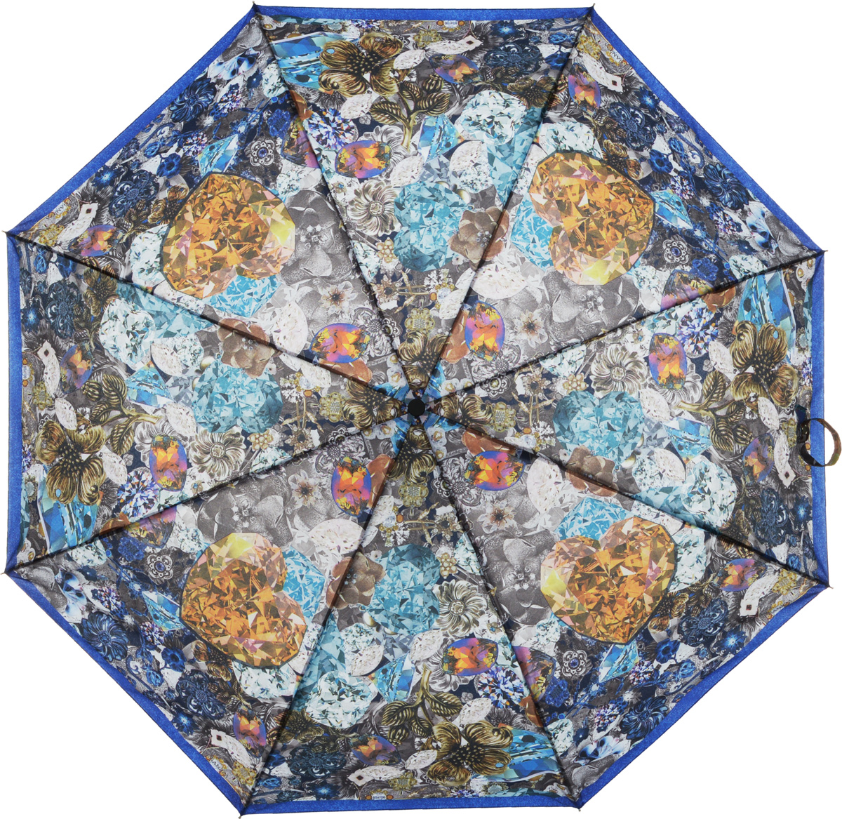 Зонт женский Eleganzza, автомат, 3 сложения, цвет: синий. A3-05-0308LS