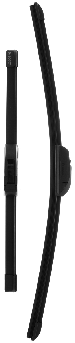 Щетка стеклоочистителя Bosch AR534S, бескаркасная, со спойлером, длина 38/53 см, 2 шт3397007503 Щетка стеклоочистителя Bosch AR534S, бескаркасная, со спойлером, длина 38/53 см, 2 шт3397007503Комплект Bosch AR534S состоит из двух бескаркасных щеток разного размера. Щетки выполнены по современной технологии из высококачественных материалов и предназначены для установки на переднее стекло автомобиля. Отличаются высоким качеством исполнения и оптимально подходят для замены оригинальных щеток, установленных на конвейере. Обеспечивают качественную очистку стекла в любую погоду.AEROTWIN - серия бескаркасных щеток компании Bosch. Щетки имеют встроенный аэродинамический спойлер, что делает их эффективными на высоких скоростях, и изготавливаются из многокомпонентной резины с применением натурального каучука. Комплектация: 2 шт.