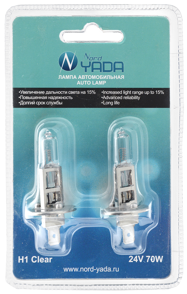 Лампа галогеновая Nord Yada H1, 24V, 70W, 2 шт902122 Лампа галогеновая Nord Yada H1, 24V, 70W, 2 шт902122Галогеновые лампы Nord Yada H1 - источники света, у которых светящим элементом является вольфрамовая спираль. У ламп есть большой запас срока службы. Способны выдержать большое количество включений и выключений. Питание: 24 В.Номинальная мощность: 70 Вт.В комплекте 2 лампы.