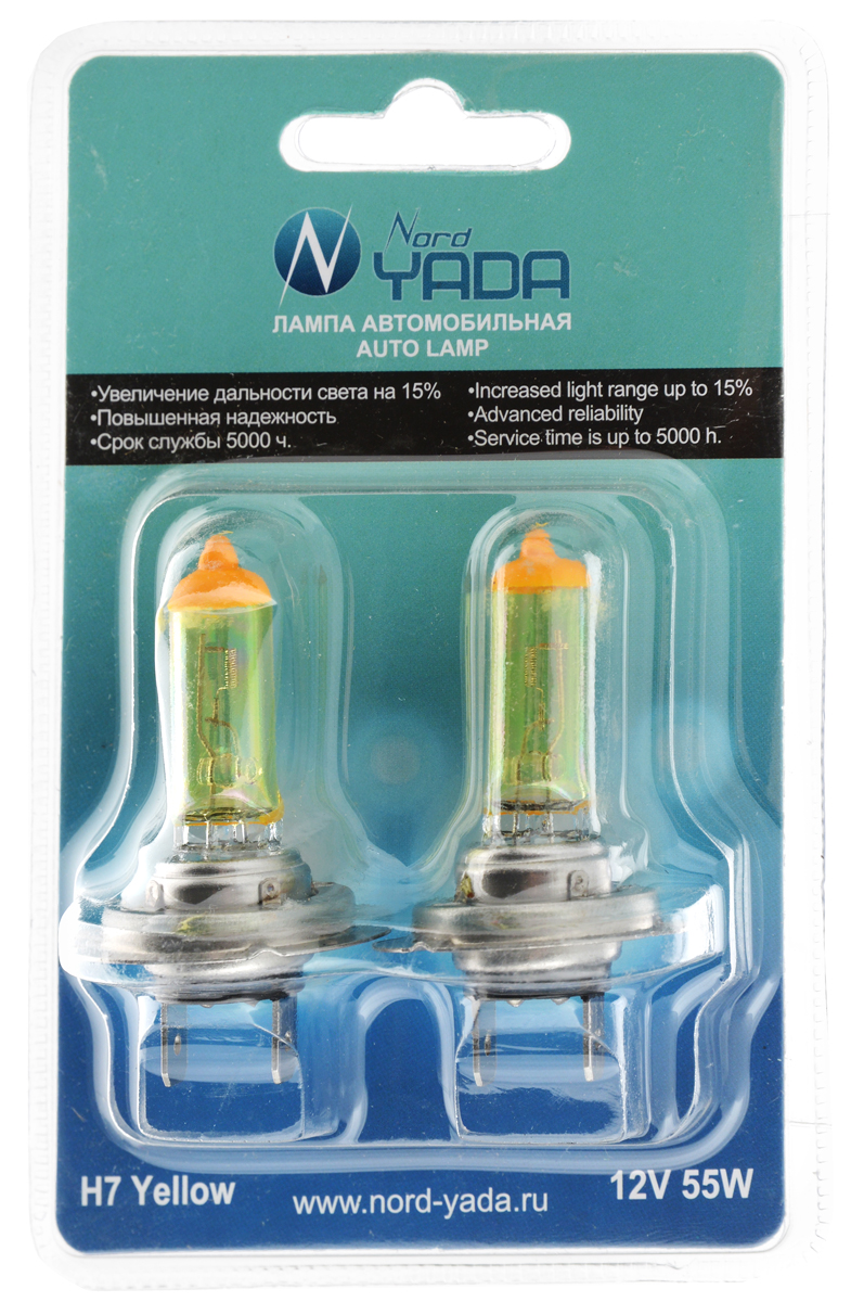 Лампа автомобильная галогенная Nord Yada Yellow, цоколь H7, 12V, 55W, 2 штS03301004 Лампа автомобильная галогенная Nord Yada Yellow, цоколь H7, 12V, 55W, 2 штS03301004Автомобильные галогенные лампы Nord Yada Yellow - источники света, укоторых светящим элементом является вольфрамоваяспираль. У ламп есть большой запас срока службы.Способны выдержать большое количество включений ивыключений.Питание: 12 В. Номинальная мощность: 55 Вт. В комплекте 2 лампы.