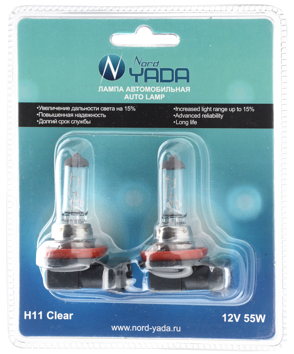 Лампа галогеновая Nord Yada H11, 12V, 55W, 2 штRC-100BWC Лампа галогеновая Nord Yada H11, 12V, 55W, 2 штRC-100BWCГалогеновые лампы Nord Yada H7 - источники света, укоторых светящим элементом является вольфрамоваяспираль. У ламп есть большой запас срока службы.Способны выдержать большое количество включений ивыключений.Питание: 12 В. Номинальная мощность: 55 Вт. В комплекте 2 лампы.