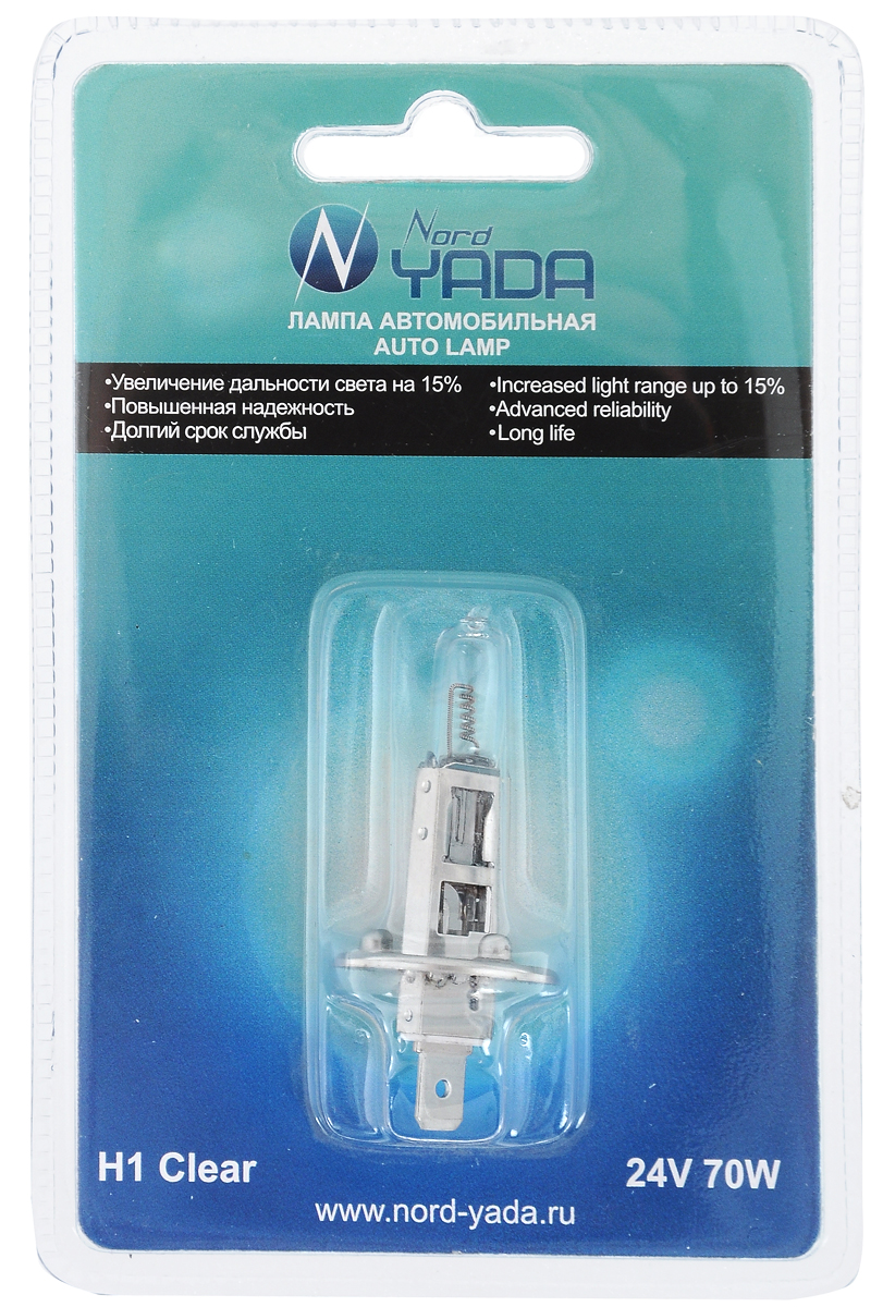 Лампа автомобильная галогенная Nord Yada Clear, цоколь H1, 24V, 70W902121 Лампа автомобильная галогенная Nord Yada Clear, цоколь H1, 24V, 70W902121Автомобильная галогенная лампа Nord Yada Clear - источник света, у которого светящим элементом является вольфрамовая спираль. У лампы есть большой запас срока службы. Способна выдержать большое количество включений и выключений. Питание: 24 В.Номинальная мощность: 70 Вт.