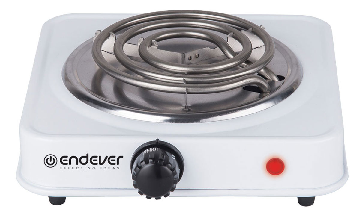 Endever EP-10W плитка электрическаяEP-10W Endever EP-10W плитка электрическаяEP-10WНадежная электроплита Endever EP-10W с конфоркой диаметром 15,5 см. Идеальна для дома и дачи, в любое время года. Компактный корпус, покрытый эмалью, позволяет легко мыть и ухаживать за прибором. Имеет регулятор нагрева и индикацию включения.5 режимов регулировки температурыВстроенный термостатПрорезиненные ножкиСпиралевидная конфоркаБыстрый нагревДлина шнура: 1,6 м