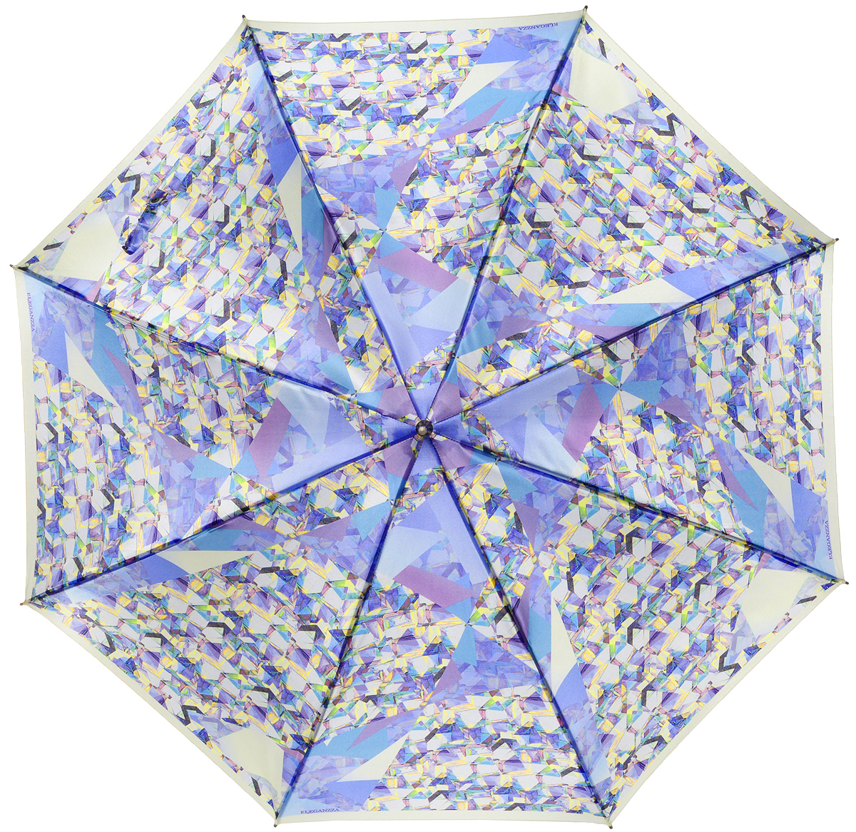 Зонт-трость женский Eleganzza, полуавтомат, цвет: фиолетовый. T-06-0300