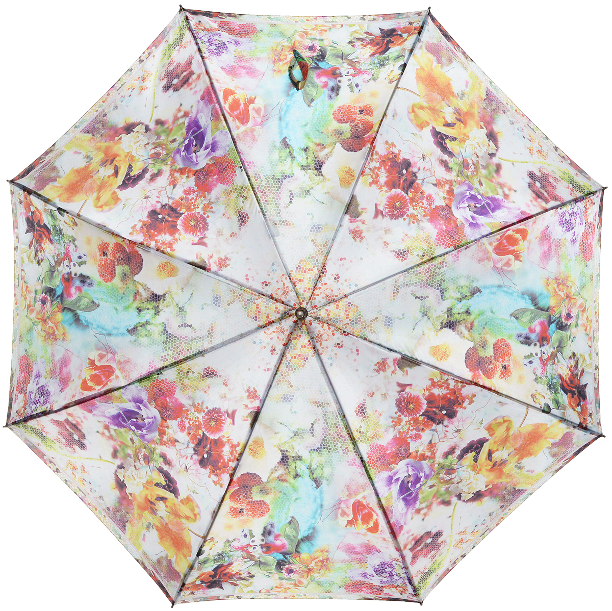 Зонт-трость женский Eleganzza, полуавтомат, цвет: мультиколор. T-06-0304