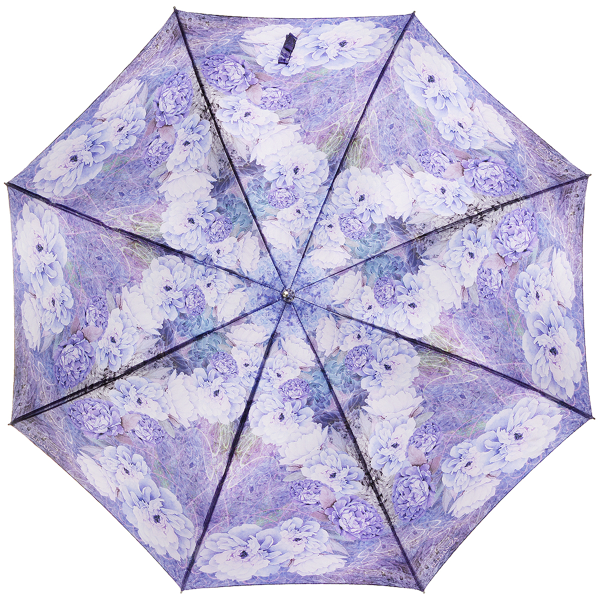 Зонт-трость женский Eleganzza, полуавтомат, цвет: лиловый. T-06-0291