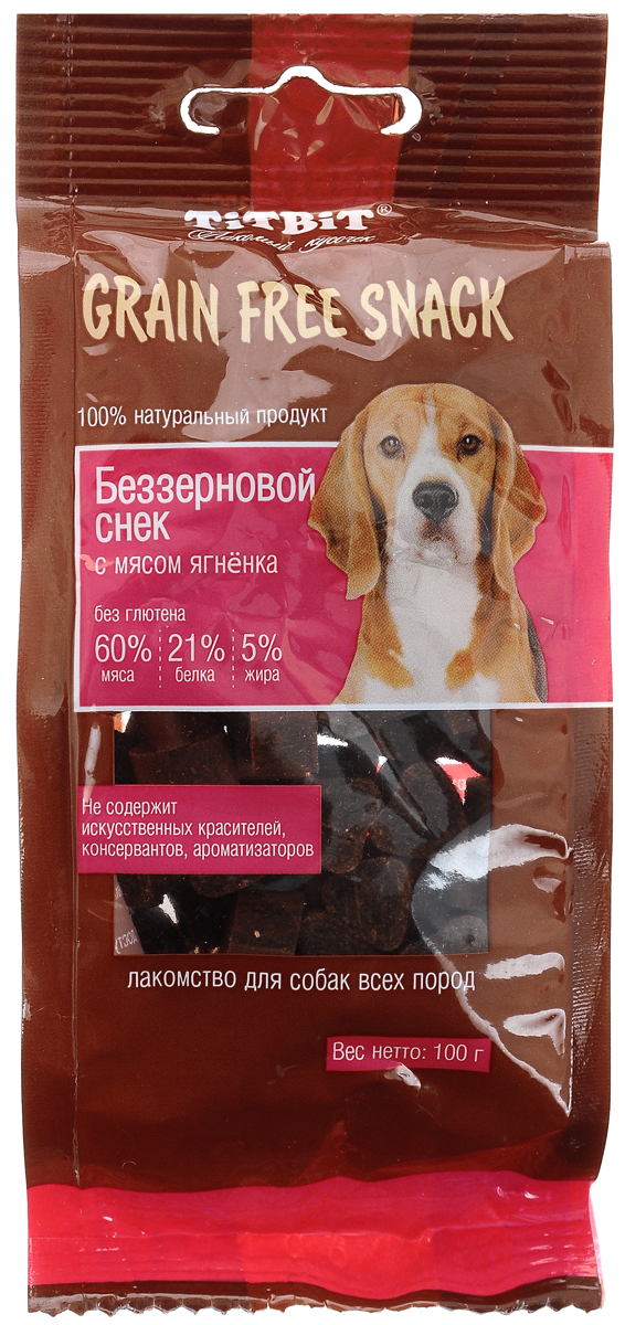 Лакомство для собак Titbit Grain Free, беззерновые снеки с мясом ягненка, 100 г6030 Лакомство для собак Titbit Grain Free, беззерновые снеки с мясом ягненка, 100 г6030Лакомство для собак Titbit Grain Free - это вкусные натуральные беззерновые снеки для собак всех пород. Снеки содержат 60% мяса, что обеспечивает максимальное количество белка в рационе питомца и, в свою очередь, снижает количество углеводов. Не содержат искусственных красителей, консервантов, ароматизаторов. Снеки идеально подходят в качестве поощрения при дрессировке. Товар сертифицирован.