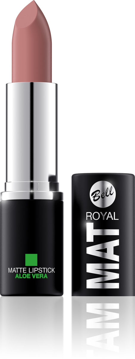 Bell Помада губная Матовая С Алоэ Вера Royal Mat Lipstick 4 грBpomRM005 Bell Помада губная Матовая С Алоэ Вера Royal Mat Lipstick 4 грBpomRM005Помада создает матовую поверхность и максимальную насыщенность цвета. Аппликация помады является исключительно нежной и легкой, создавая при этом матовый эффект. Формула, содержащая регенерирующие компоненты алоэ дополнительно питает и ухаживает за губами. Благодаря высокому содержанию пигментов и стойкой формуле помада держится на губах долгое время.Для матового эффекта и увлажнения губ.Способ применения: Нанести на губы по контуру