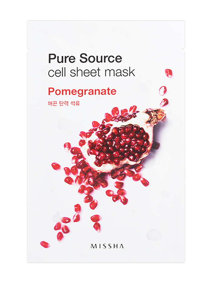 Missha Маска для лица листовая с гранатом Pure Source Cell Sheet Mask (Pomegranate)МШ5176 Missha Маска для лица листовая с гранатом Pure Source Cell Sheet Mask (Pomegranate)МШ5176Маска-салфетка из чистого хлопка с натуральными природными компонентами. Эта маска с активной эссенцией на основе натуральных экстрактов эффективно освежает кожу. Увлажняет чувствительную кожу и снимает раздражение и покраснения.Благодаря экстракту граната маска питает тусклую, увядшую кожу и делает ее более подтянутой. Контролирует процесс старения. Содержание экстракта граната - 210 мг. Вес: 21 гр.