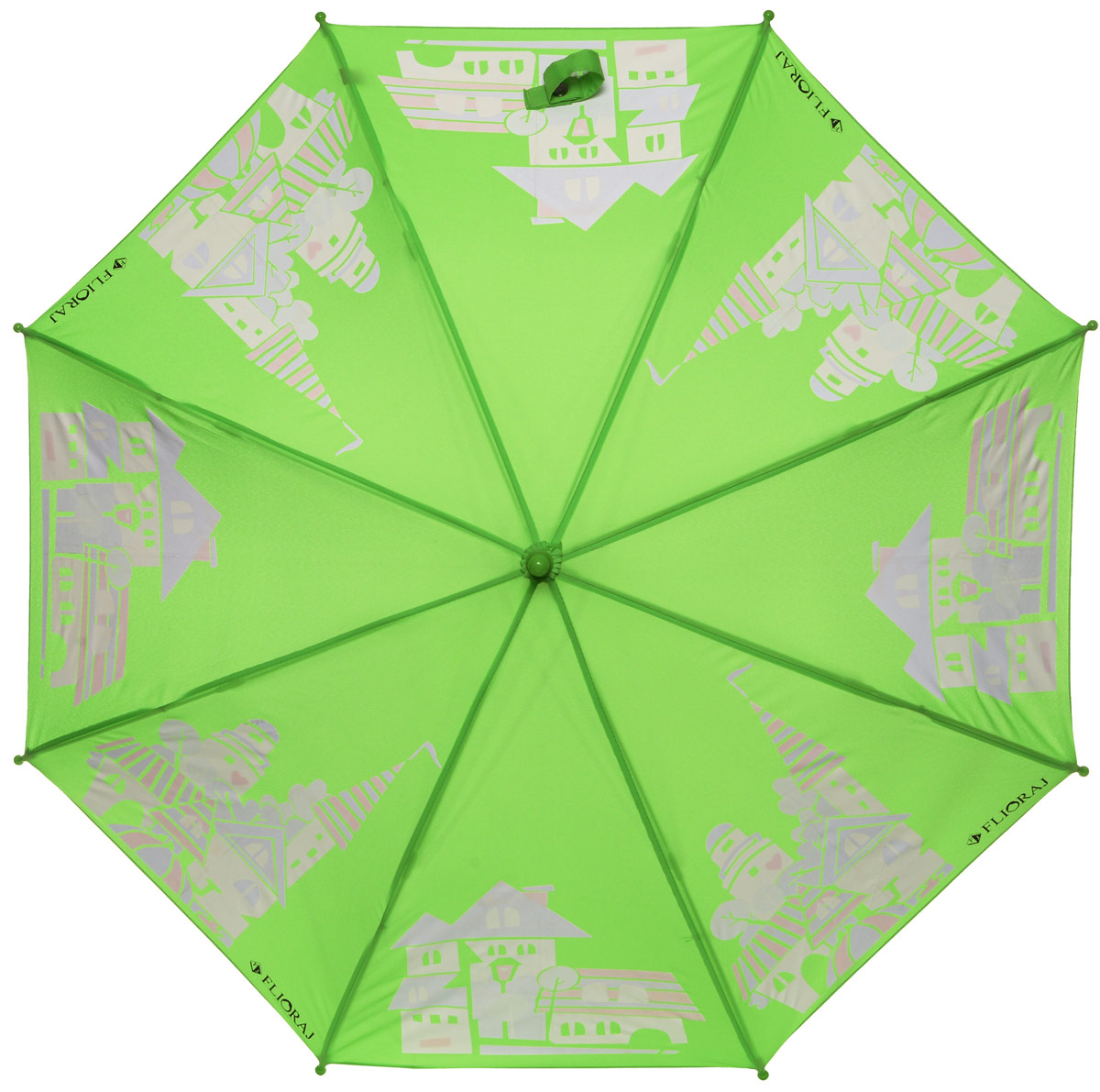 Зонт-трость детский Flioraj, механика, цвет: зеленый. 051206