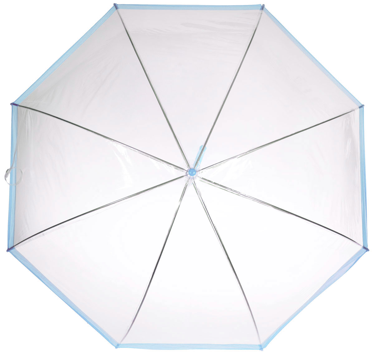 Зонт-трость женский Эврика, механика, цвет: прозрачный, голубой. 94292