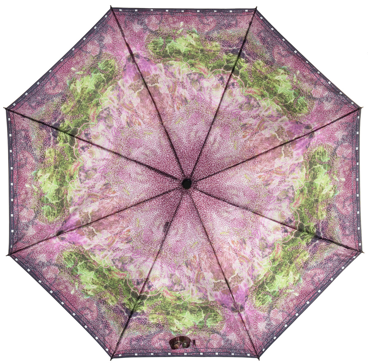 Зонт женский Eleganzza, автомат, 3 сложения, цвет: сиреневый, зеленый. A3-05-0251L
