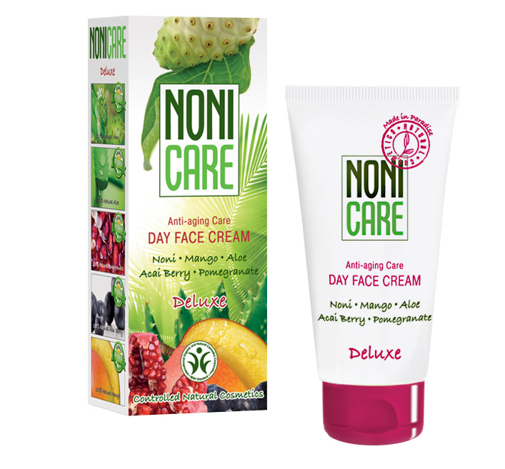 Nonicare Дневной омолаживающий крем для лица Deluxe - Day Face Cream 50 мл4260254460029 Nonicare Дневной омолаживающий крем для лица Deluxe - Day Face Cream 50 мл4260254460029Идеально подходит для зрелой, требующей тщательного ухода кожи. Способствует восстановлению её толщины. Устраняет причины, приводящие к визуальному старению кожи (морщины, провисание, атоничность). Стимулирует клеточные коммуникации и восстанавливает кожу с возрастными повреждениями. Уникальная комбинация витаминов и микроэлементов из сока фрукта Нони, масла миндаля, экстракта плодов пальмы Acai Berry, граната и манго обеспечивает ежедневную дневную потребность кожи в питательных, увлажняющих и защитных компонентах. Активизирует уставшую и потерявшую здоровый цвет кожу. Придает ей гладкость и мягкость, нормализует процесс деятельности сальных желез. Активизирует клетки кожи, реконструирует и восстанавливает коллаген, фибронектин и гиалуроновую кислоту.Экстракты граната и ягод асаи, являясь мощными антиоксидантами, предупреждают возрастные повреждения структуры кожи, увеличивают производство проколлагена фибробластами кожи, интенсивно увлажняют и укрепляют сосуды. Крем обладает ммуномодулирующим и защитным действием за счет высокого содержания антиоксидантов, растительных иммуномодуляторов и природных УФ фильтров. Обеспечивает интенсивный лифтинговый эффект. Средство быстро впитывается и является прекрасной основой под макияж. Рекомендован для нормального, сухого и комбинированного типов кожи с 40 лет в качестве основного ухода, с 35 лет курсами (28-30 дней). Подходит для чувствительной кожи.