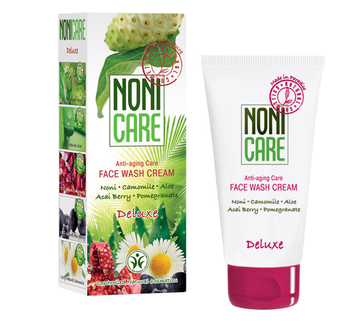 Nonicare Омолаживающий крем для умывания Deluxe - Face Wash Cream 100 мл4260254460050 Nonicare Омолаживающий крем для умывания Deluxe - Face Wash Cream 100 мл4260254460050Нежный крем для умывания бережно удаляет макияж, водо- и жирорастворимые загрязнения. Специальная формула крема создавалась с учетом повышенных потребностей зрелой, требовательной кожи в питании и увлажнении. Содержит эксклюзивный коктейль активных ингредиентов из свежего сока фрукта Нони, масла оливы, экстракта плодов пальмы Acai Berry, ромашки и граната, с использованием мягких ПАВов на основе кокосового масла. Мягкие сурфактанты на основе кокосового масла не пересушивают кожу и не нарушают ее барьерных функций. Средство оптимизирует деятельность сальных желез, оказывает противовоспалительное действие.Масло оливы дополнительно смягчает кожу, восстанавливая ее барьерные функции. Ромашка устраняет раздражения и покраснения. Экстракты граната и ягод асаи препятствуют появлению морщин и оказывают антиоксидантное действие. Крем для умывания защищает от вредного воздействия жёсткой воды. Идеально подготавливает кожу к последующему нанесению косметических средств и значительно повышает эффективность их использования. Придаёт ощущение необычайной свежести и комфорта. После очищения кожа выглядит свежей и сияющей. Рекомендован для ежедневного деликатного ухода за требовательной, сухой, чувствительной кожей с 28 лет.