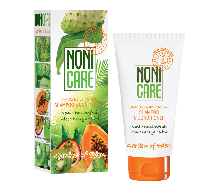 Nonicare Увлажняющий шампунь-кондиционер Garden Of Eden - Shampoo & Conditioner 200 мл4260254460128 Nonicare Увлажняющий шампунь-кондиционер Garden Of Eden - Shampoo & Conditioner 200 мл4260254460128Инновационное средство для ухода за волосами тройного действия: очищение, увлажнение и защита. Нейтрализует действие жёсткой воды. Стимулирует рост волос. Средство эффективно очищает волосы и кожу головы от загрязнений и средств укладки, не пересушивая и не раздражая ее, нейтрализует действие жёсткой воды и восстанавливает РН кожи. Энзимы глубоко проникают в кожу головы и растворяют омертвевшие клетки, тем самым способствуя глубокому очищению и улучшению доставки питательных компонентов. Благодаря уникальным растительным экстрактам улучшается микроциркуляция и обменные процессы, кожа и волосы насыщаются незаменимыми витаминами, микроэлементами и аминокислотами, и как следствие, предупреждаются возрастные изменения; улучшается рост волос и нормализуется их толщина.Экзотические масла увлажняют, устраняют пористость волос и защищают их от негативного воздействия УФ излучения и пересушивания (фен).Поверхностная структура волос выравнивается, они становятся менее ломкими, приобретают великолепный блеск, яркость и объём. Способствует более долгому сохранению цвета краски на окрашенных волосах и препятствует ее вымыванию.Волосы приобретают великолепный блеск, яркость и объём, выглядят более ровными и гладкими! Можно использовать для частого применения. Для всех типов волос с 12 лет.