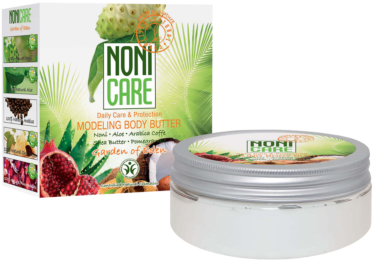 Nonicare Моделирующие масло с эффектом похудения Garden Of Eden - Modeling Body Butter 200 мл4260254460272 Nonicare Моделирующие масло с эффектом похудения Garden Of Eden - Modeling Body Butter 200 мл4260254460272Масло уменьшает объёмы тела, выводит токсины, лишнюю жидкость, предупреждает вялость и дряблость кожи, уменьшает эффект «апельсиновой корки». Средство является прекрасной профилактикой растяжек (стрий), а также уменьшает уже имеющиеся. Средство можно использовать в качестве массажного средства при проведении антицеллюлитных процедур. Масло с высокой концентрацией активных компонентов запускает механизмы регенерации клеток кожи, обеспечивает активизацию синтеза коллагена и эластина. Кофеин и экстракт семян кофе активизирует клеточный обмен, который запускает процесс сжигания излишних жировых отложений, способствует лимфооттоку, оказывает лифтинговое действие.Натуральное масло ши и кокоса восстанавливают гидролипидный баланс кожи. Масло миндаля питает, регенерирует, активизирует барьерные функции кожи, придаёт ей эластичность. Входящий в состав сок Нони, экстракты экзотических фруктов и ягод содержат активные антиоксиданты, которые предохраняют клетки кожи от дегенерации, стимулируют органический синтез и восстановление клеток. При регулярном использовании масла моделируется силуэт. Кожа становится упругой, увлажнённой и подтянутой.