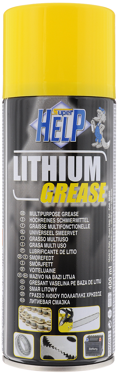 Смазка литиевая SuperHelp Lithium Grease, 400 мл26400 Смазка литиевая SuperHelp Lithium Grease, 400 мл26400Специальная смазка SuperHelp Lithium Grease изготовлена на литиевой основе. Имеет отличную устойчивость к высокому давлению и вибрациям, а также прекрасные противоизносостойкие свойства. Обеспечивает смазку подшипников качения/скольжения, валов и шарниров,тормозных узлов, кулис КПП, зубчатых и цепных передач, водяных помп и многого другого.Товар сертифицирован.