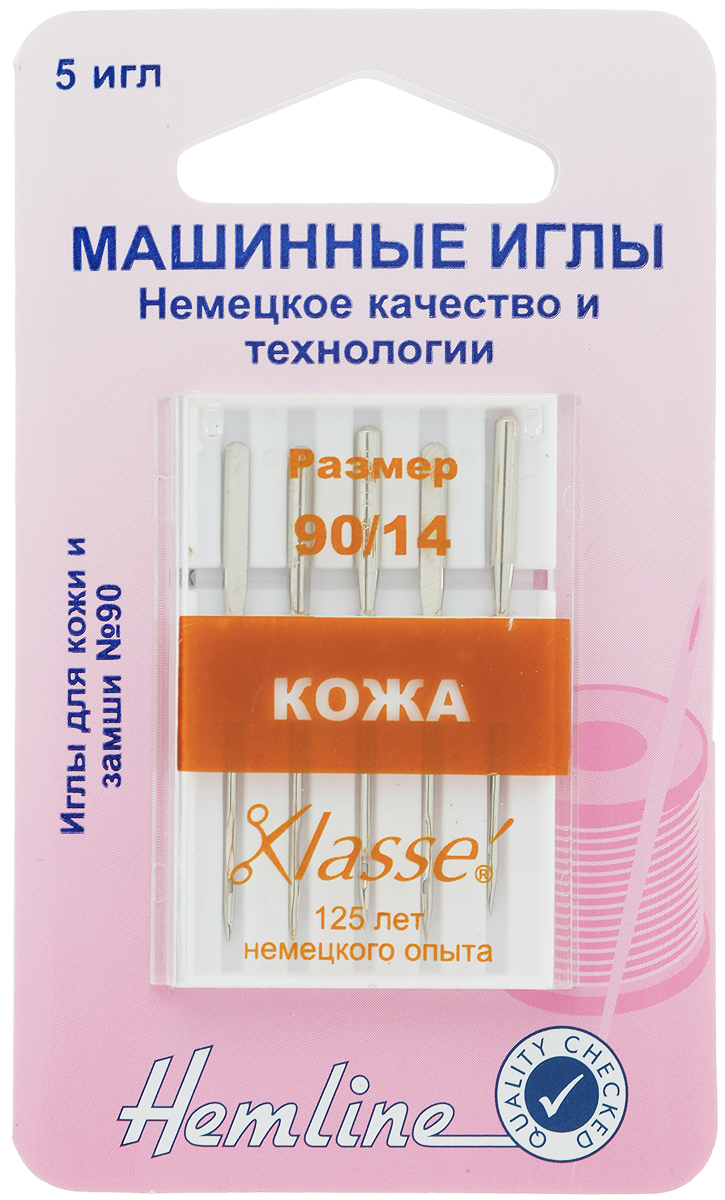 Иглы для бытовых швейных машин Hemline, для кожи и замши, №90, 5 шт104.90 Иглы для бытовых швейных машин Hemline, для кожи и замши, №90, 5 шт104.90Иглы Hemline, выполненный из стали, идеально подходят для шитья натуральной кожи и замши. Приплюснутый кончик проникает в трудносшиваемые ткани. Не используйте с текстилем.Подходят для всех видов машин. Размер: №90/14.