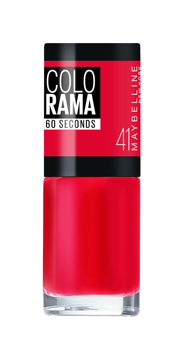 Maybelline New York Лак для ногтей Colorama, оттенок 41, Чувственый красный, 7 млB2806704 Maybelline New York Лак для ногтей Colorama, оттенок 41, Чувственый красный, 7 млB2806704Самая широкая палитра оттенков новых лаков Колорама. Яркие модные цвета с подиума. Новая формула лака Колорама обеспечивает стойкое покрытие и создает еще более дерзкий, насыщенный цвет, который не тускнеет. Усовершенствованная кисточка для более удобного и ровного нанесения, современная упаковка. Лак для ногтей Колорама не содержит формальдегида, дибутилфталата и толуола.