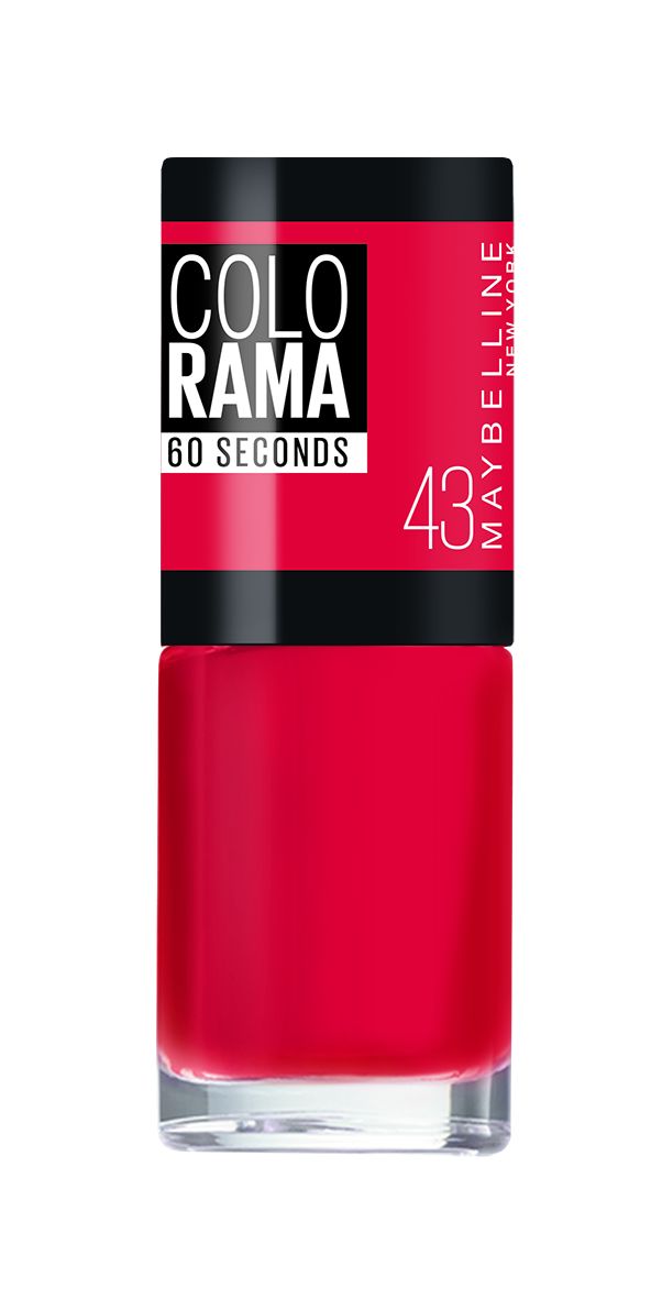 Maybelline New York Лак для ногтей Colorama, оттенок 43, Красное яблоко, 7 млB2806904 Maybelline New York Лак для ногтей Colorama, оттенок 43, Красное яблоко, 7 млB2806904Самая широкая палитра оттенков новых лаков Колорама. Яркие модные цвета с подиума. Новая формула лака Колорама обеспечивает стойкое покрытие и создает еще более дерзкий, насыщенный цвет, который не тускнеет. Усовершенствованная кисточка для более удобного и ровного нанесения, современная упаковка. Лак для ногтей Колорама не содержит формальдегида, дибутилфталата и толуола.