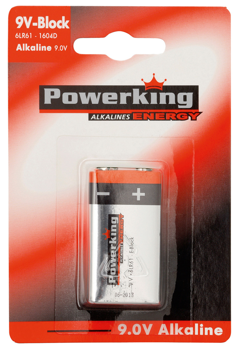 Батарейка алкалиновая PowerKing, тип 6LR61, 9V114518 Батарейка алкалиновая PowerKing, тип 6LR61, 9V114518Щелочные (алкалиновые) батарейки PowerKing оптимально подходят для повседневного питания множества современных бытовых приборов: электронных игрушек, фонарей, беспроводной компьютерной периферии и многого другого. Не содержат кадмия и ртути. Батарейки созданы для устройств со средним и высоким потреблением энергии. Работают в 10 раз дольше, чем обычные солевые элементы питания. PowerKing - высокое качество и максимальная производительность!
