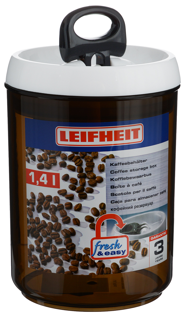 Контейнер для хранения кофейных зерен Leifheit Fresh&Easy, 1,4 л31205 Контейнер для хранения кофейных зерен Leifheit Fresh&Easy, 1,4 л31205Контейнер Leifheit Fresh&Easy, изготовленный из прочного пластика, предназначен для хранения кофейных зерен. Затемненная поверхность препятствует попаданию прямых солнечных лучей.Диаметр (по верхнему краю): 12,5 см.Высота (без учета крышки): 15,7 см.