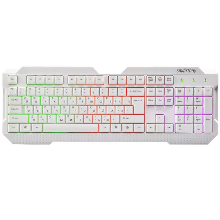 SmartBuy One SBK-332U-W, White клавиатураSBK-332U-W SmartBuy One SBK-332U-W, White клавиатураSBK-332U-WПроводная клавиатура SmartBuy One SBK-332U имеет классический дизайн и стандартную раскладку клавиш. Она подключается к персональному компьютеру через порт USB и включает отдельный цифровой блок. Особенностью данной модели является внутренняя подсветка клавиш. Благодаря такой опции, на клавиатуре можно работать в помещении с недостаточным освещением и даже в полной темноте. Такую особенность по достоинству оценят любители работать и играть в ночное время.