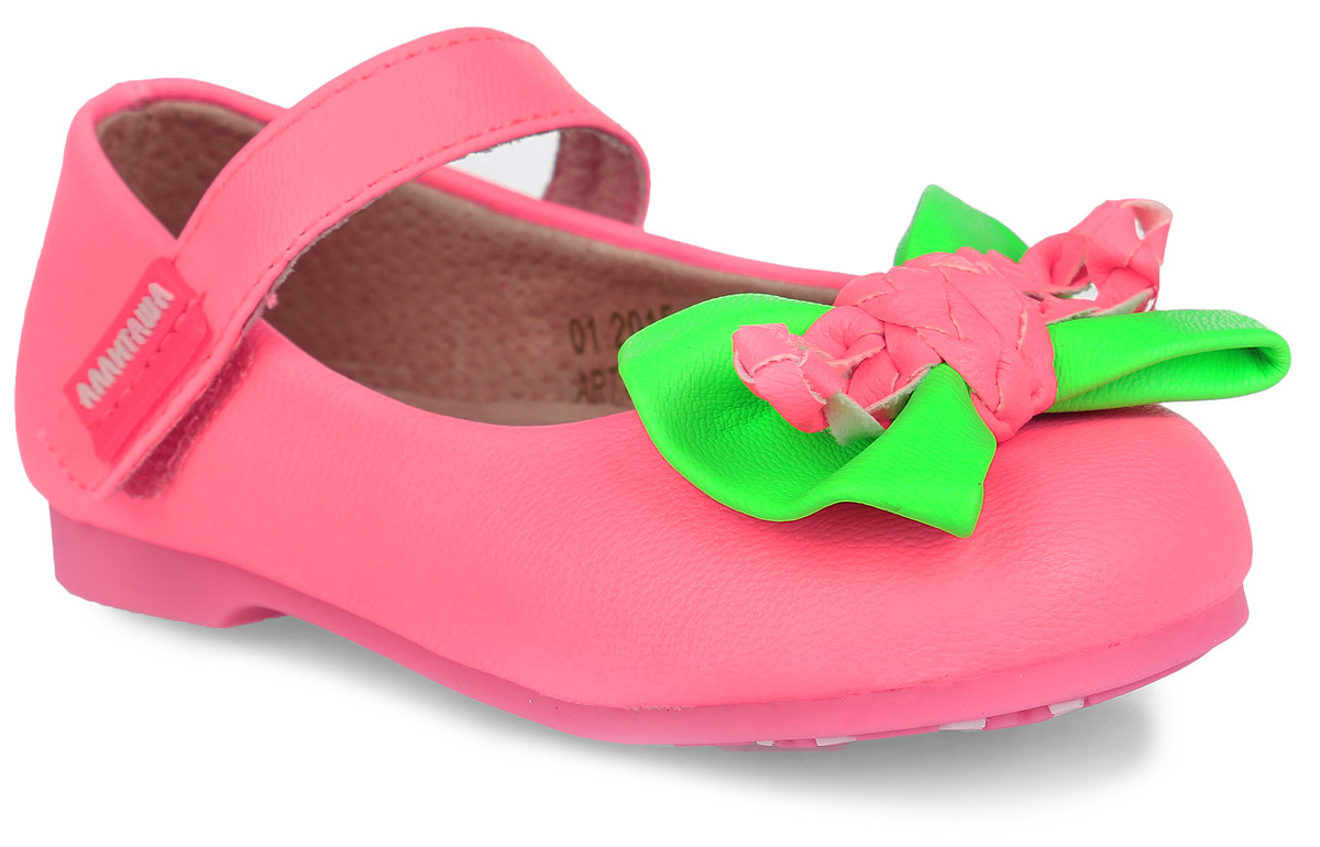 Туфли для девочки Аллигаша, цвет: розовый, салатовый. 000350301. Размер 22